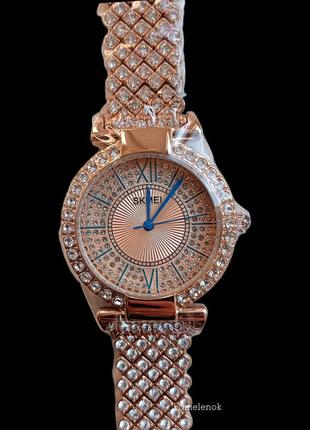 Жіночий класичний наручний годинник зі стразами skmei 1956 rg
