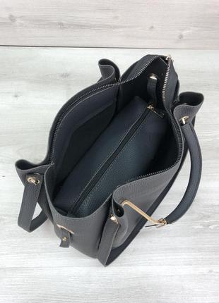 Модная женская сумка черного цвета2 фото