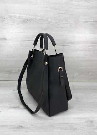 Модная женская сумка черного цвета3 фото