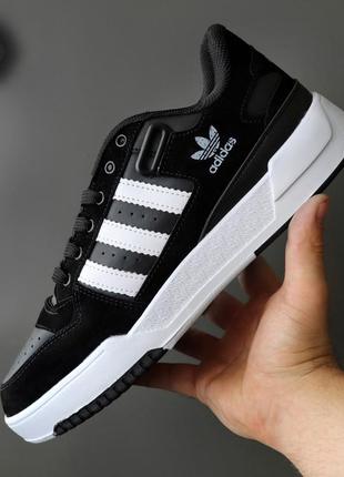 Мужские кроссовки adidas forum low black white Адидас форум ряды черно-белые2 фото