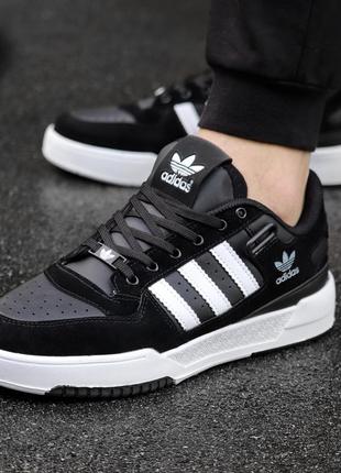 Мужские кроссовки adidas forum low black white Адидас форум ряды черно-белые4 фото