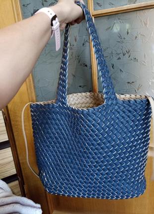 Двухсторонняя плетеная сумка3 фото