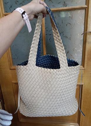 Двухсторонняя плетеная сумка2 фото