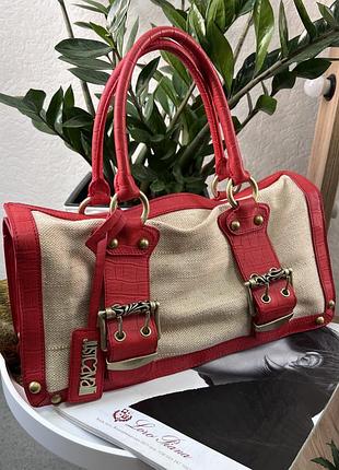 Сумка натуральная кожа+текстиль оригинал just cavalli♥️
