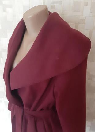 Стильное пальто цвета марсала( италия).3 фото