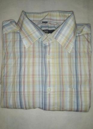 Рубашка хлопок клетка короткий рукав