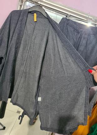 Крутой осенний костюм - брюки на 12 р-р и пиджак-кимоно оверсайз4 фото