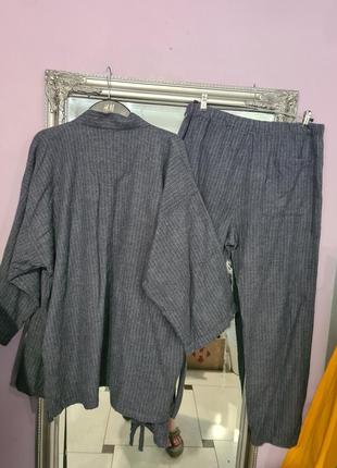 Крутой осенний костюм - брюки на 12 р-р и пиджак-кимоно оверсайз8 фото