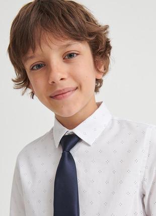 Стильная коттоновая рубашка с галстуком2 фото