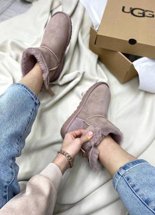 Угги ugg mini bailey bow ii boot pink6 фото