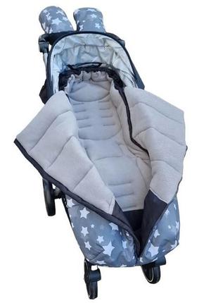 Футмуф "престиж" від happy way. конверт-трансформер для коляски, 105х55, принт зірки