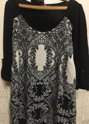 Интересная кофточка из двух разных тканей f&f