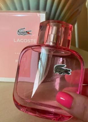 Туалетна вода lacoste l. 12.12 pour elle sparkling 90 ml жіночі лакост спарклінг лакоста рожева парфум  духи