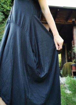 Італія. трикотажне асиметричне плаття туніка міді довга6 фото