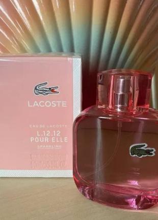 Туалетна вода lacoste l. 12.12 pour elle sparkling 90 ml жіночі лакост спарклінг лакоста рожева парфум  духи2 фото