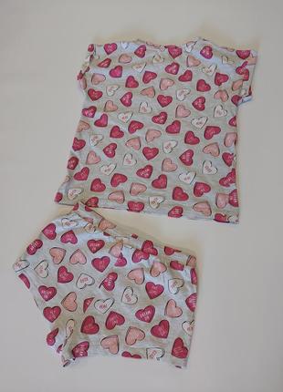 Домашний костюм пижама в сердечки 8-11 лет3 фото