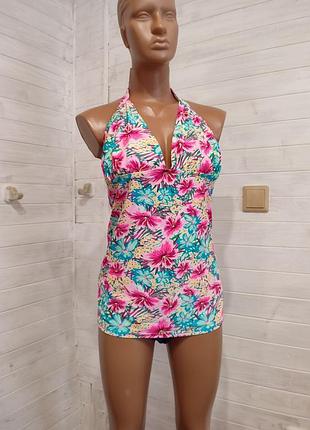 Купальник,топ маечка для плавания  с прорезями для вкладышей  xl-3xl