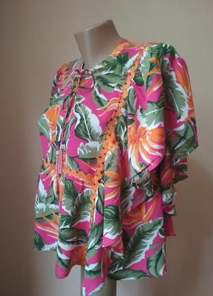 Эффектная блуза с рукавом валаном размер м.6 фото