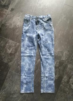 Джинсы скинни с цветами