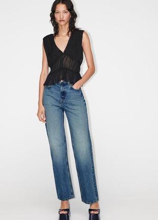 Джинсы с высокой посадкой zara ⁇ sale
