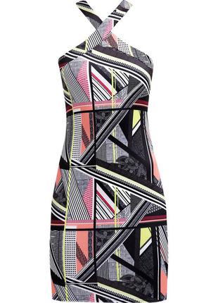 Платье футляр длины миди через шею мультиколор от miss selfidge