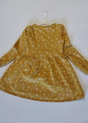 Утепленное платье в цветочный принт горчичного цвета f&f  5-8 лет9 фото