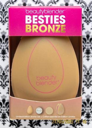 Подарочный набор beautyblender bronze besties nude  edition set спонж мыло коврик чехол сумка1 фото