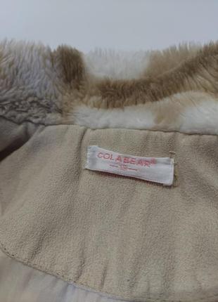 Теплая кофта, куртка на подкладе с меховой вставкой colabear 6-8 лет9 фото