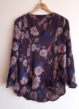 Легкая блуза топ zara в цветочный принт/блузка