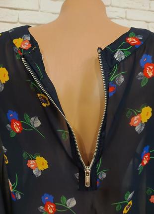 Симпатичная шифоновая блуза/цветочный принт.4 фото