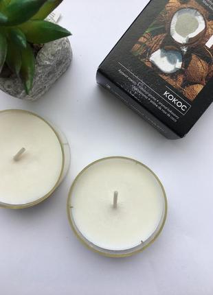 Ароматические свечи кокос, набор свечей 2 шт “maxi”, 6 см1 фото