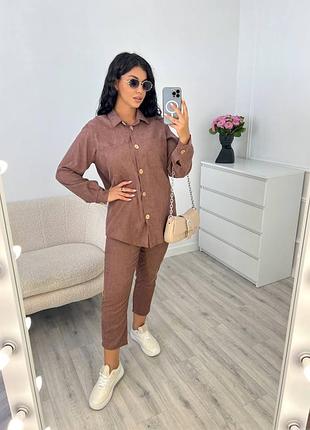 Костюм брючний вельветовий великіх розміров