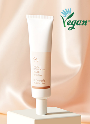 Веганский тональный вв-крем с экстрактом комбучи dr.ceuracle vegan kombucha tea bb cream spf 30/pa++1 фото