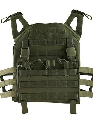 Плитоноская разгрузка тактическая с креплениями molle kombat uk всу (зсу) carrier оливковый ku_22