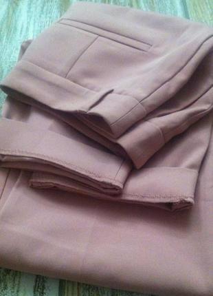 Стильные розовые пудровые деловые классические укороченные женские брюки подворот lcw vision4 фото