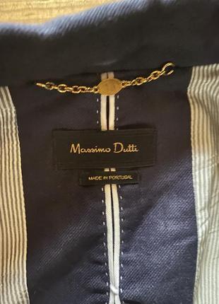 Пиджак massimo dutti лен (темно синий)5 фото