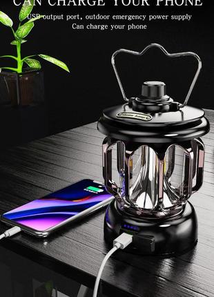 Фонарь кемпинговый retro lamp 5000 mah usb type-c powerbank белый6 фото