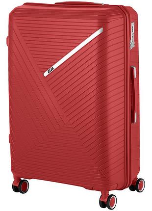 Чемодан 2e sigma большой 4 колеса полипропилен красный