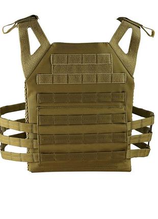 Плитоноска розвантаження тактичне з кріпленнями molle kombat uk зсу (всу) carrier койот ku_223 фото