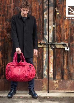 Сумка раскладная дорожная tucano compatto xl duffle бордовая7 фото