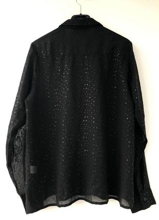 Чорна шифонова блуза у зірочку2 фото
