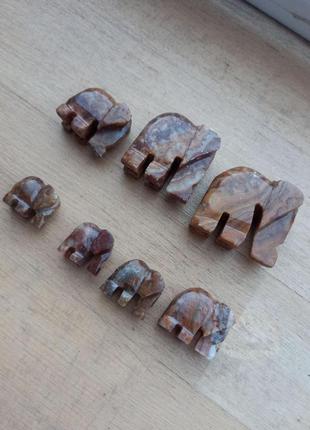 Набор статуэток слонята оникс