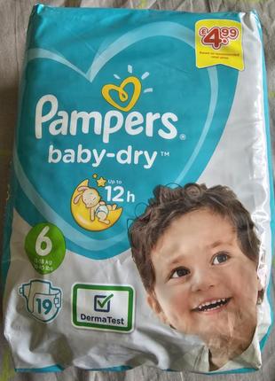 Памперси pampers baby dry 6