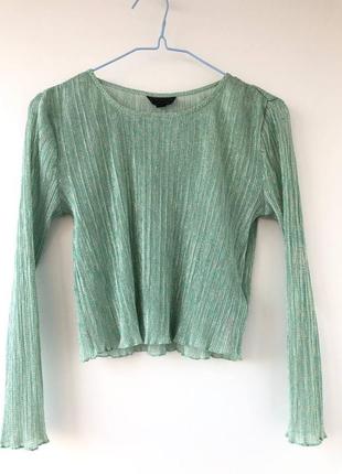 Кофтина топ з люрексом світла м'ята
