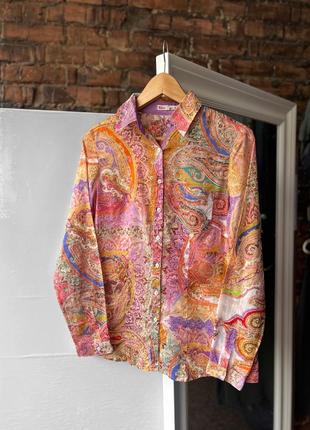 Marc aurel red women’s premium full printed lightweight button shirt жіноча, преміальна сорочка