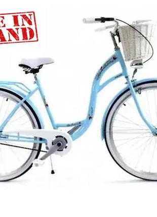 Велосипед женский городской vanessa 26 blue с корзиной