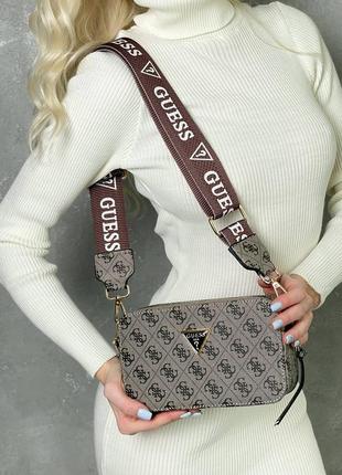 Сумка жіноча в стилі guess snapshot grey