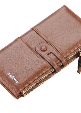 Стильний жіночий гаманець на блискавці зі штучної шкіри, brown