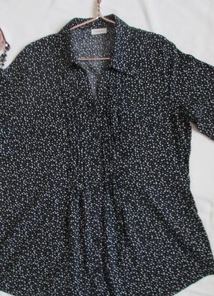 Розкішна блуза у трендовий принт горох із віскози canda2 фото