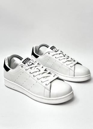 Мужские белые кроссовки adidas stan smith, мужские молодежные кроссовки, мужские белые кожаные кеды5 фото